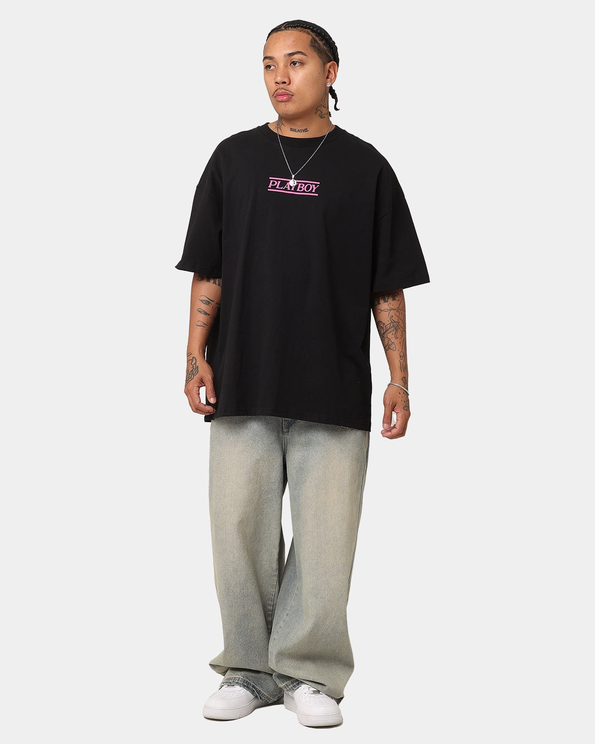 Playboy The Kiss T-Shirt Black/Pink Cozy Wardrobe