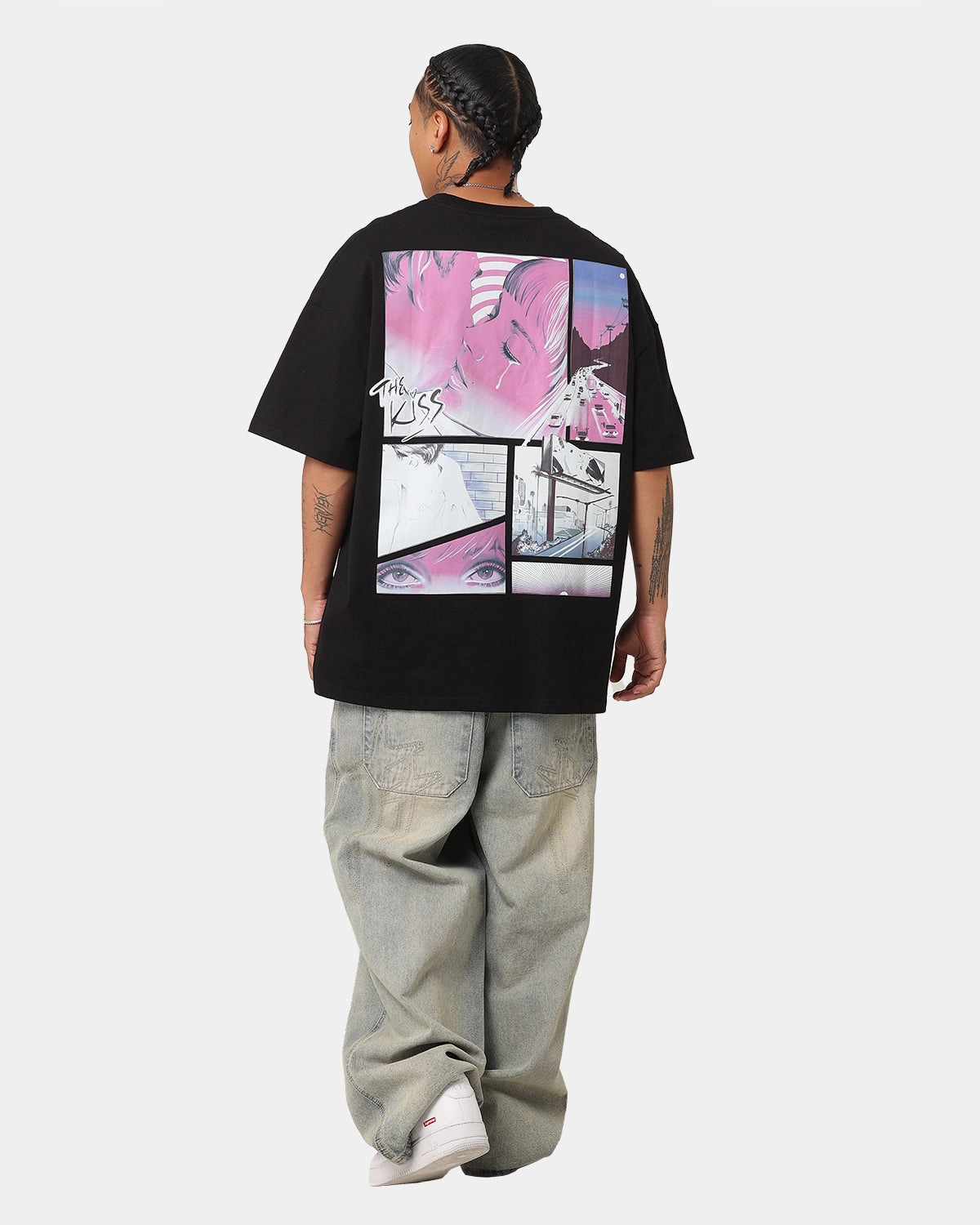 High-Quality Fabric Playboy The Kiss T-Shirt Black/Pink
