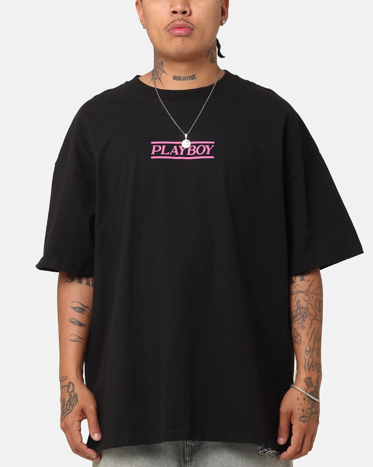 Outdoor Gear Heathered Fabric Playboy The Kiss T-Shirt Black/Pink
