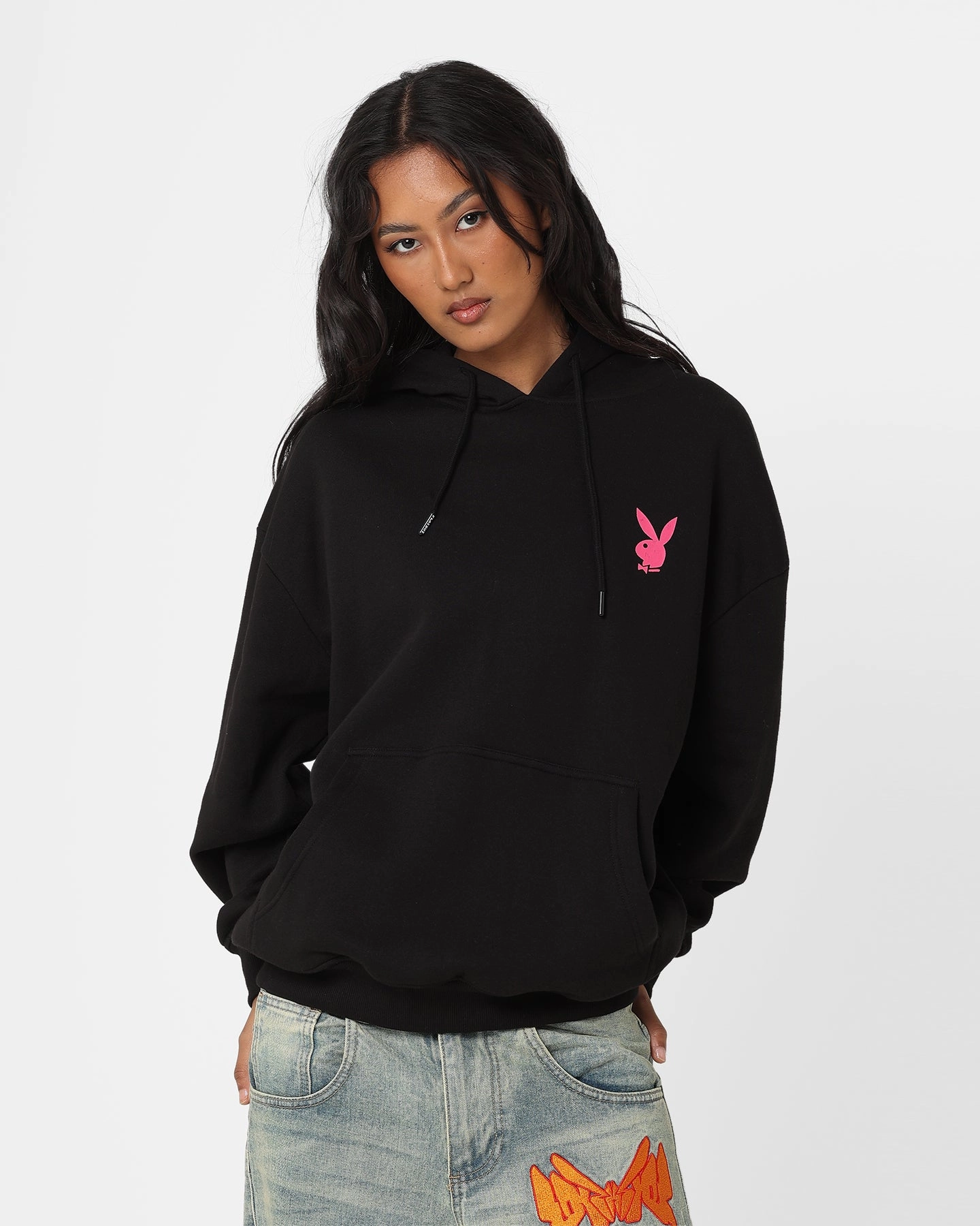 Playboy Wavy Stack Hoodie Black suitable for stage shows