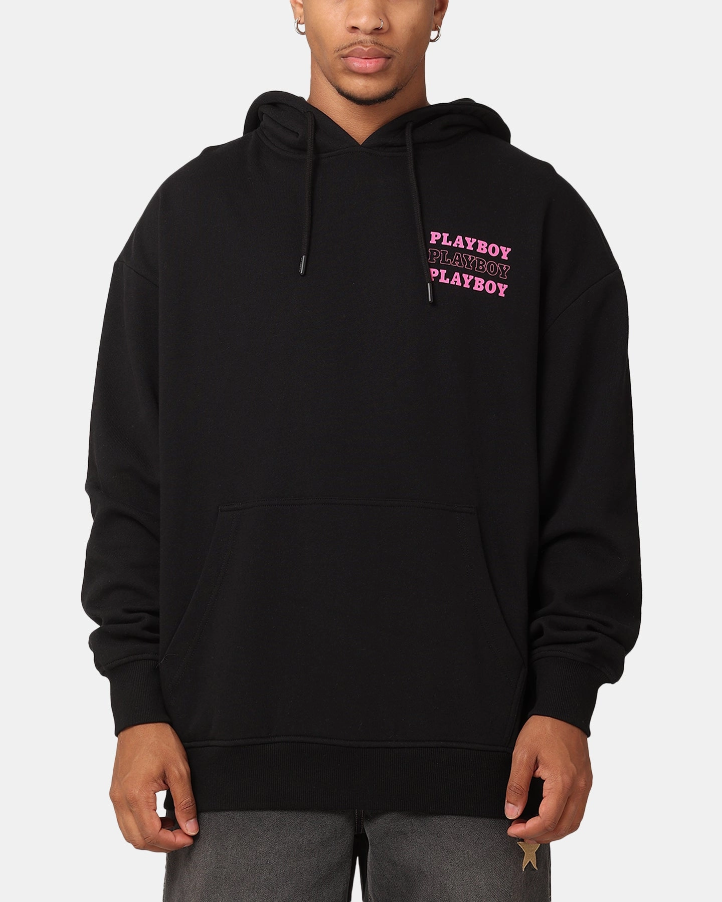 Playboy Wavy Stack Hoodie Black Individual-sports Prom