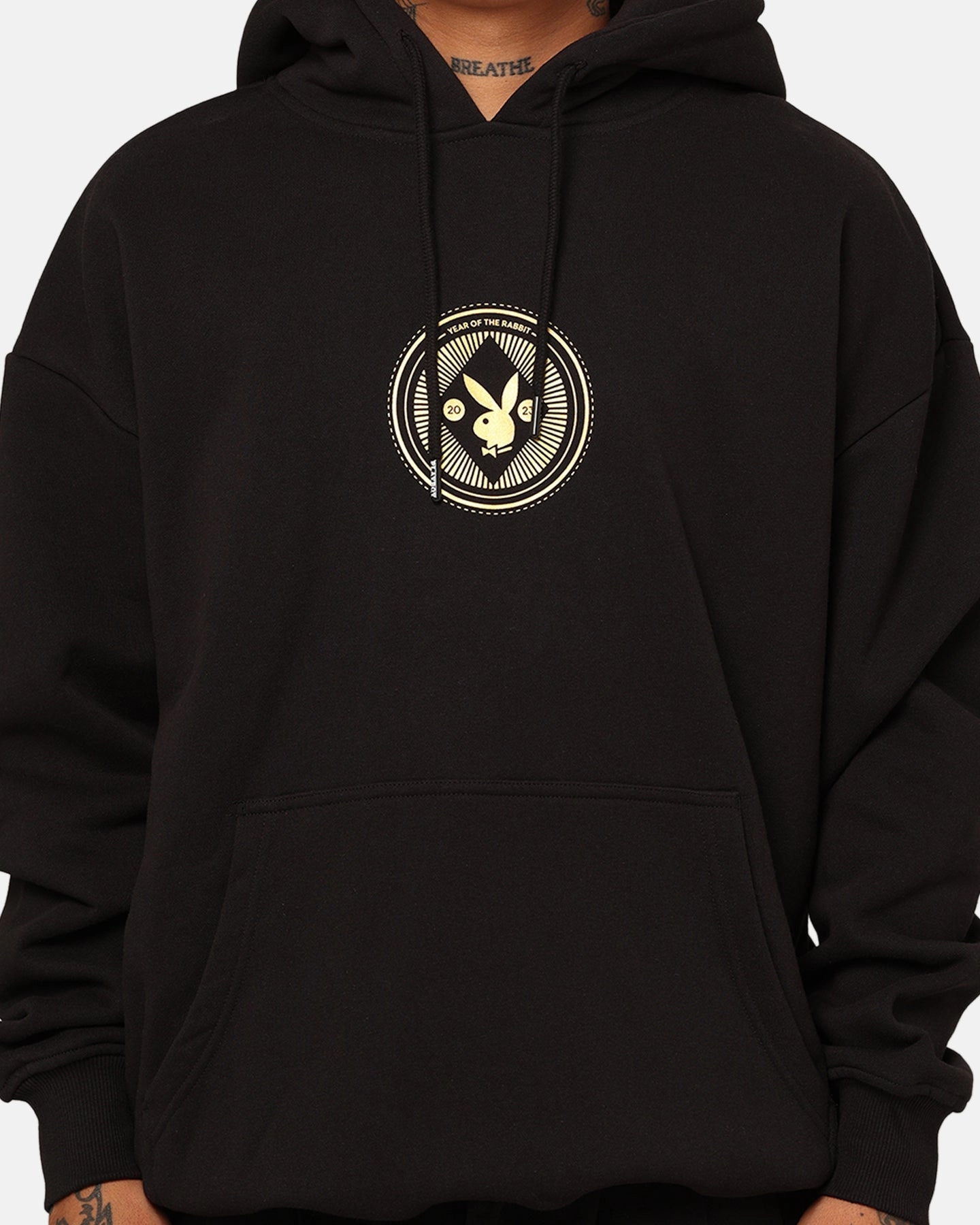 Flexible Neckline Playboy Year Of The Rabbit Hoodie Black