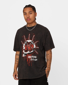 QuickDry Material Slayer Undisputed Attitude Vintage T-Shirt Black Wash