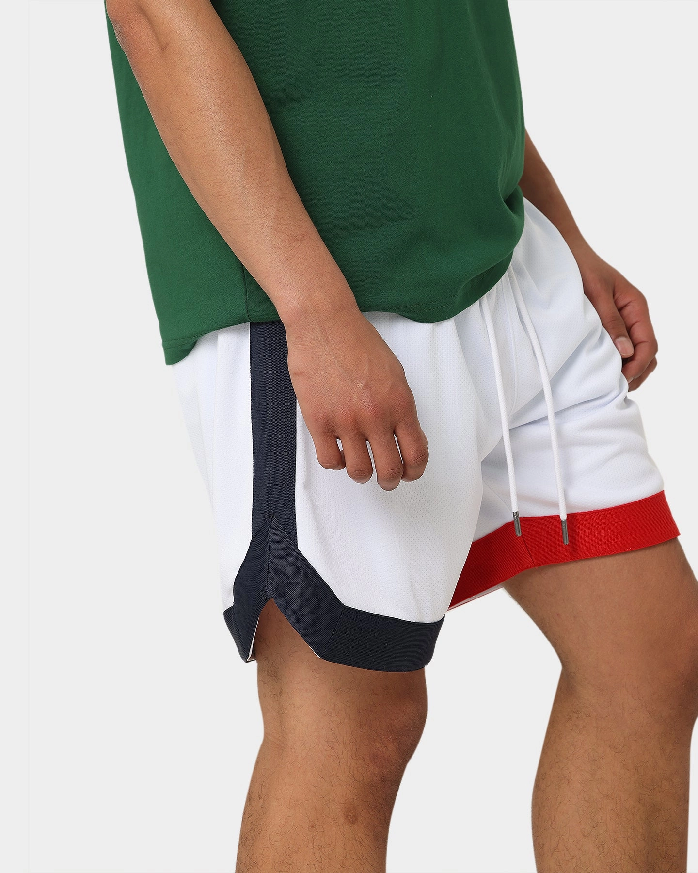 Wide Leg Silhouette Abrasion Resistant Fabric Carr?? Team Paris Basketball Shorts White