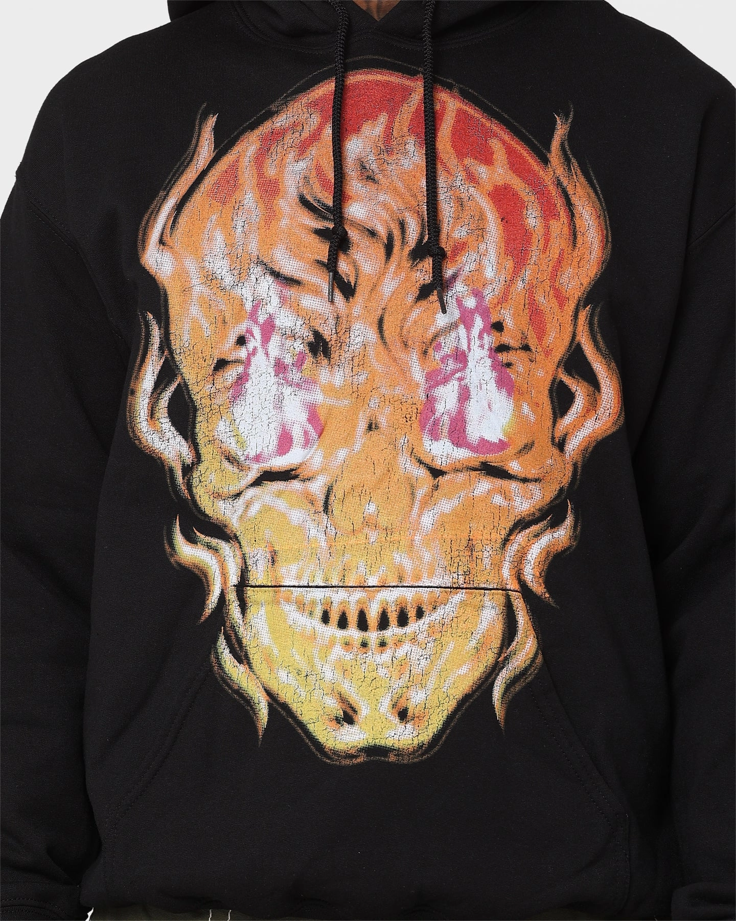 Indication Heal Last Kings Fiery Skull Hoodie Black