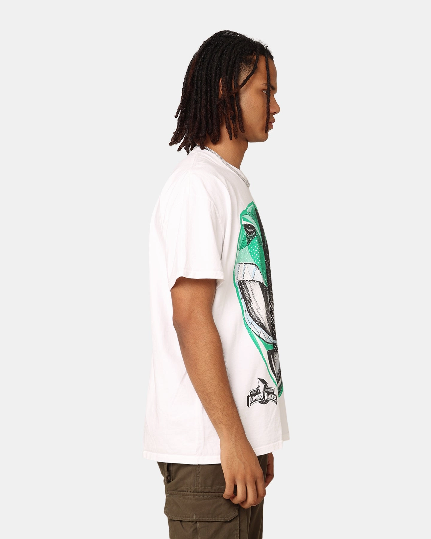 American Thrift X Power Rangers Green Ranger Big Head Heavyweight T-Shirt White Functional Style