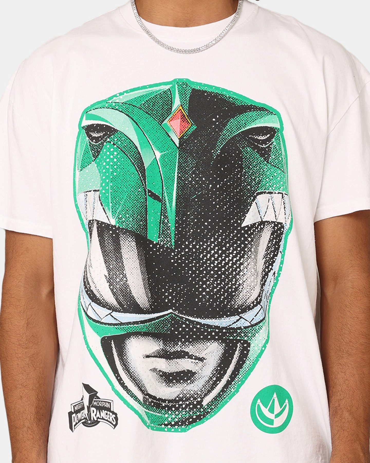 Active Layer Seamless construction American Thrift X Power Rangers Green Ranger Big Head Heavyweight T-Shirt White