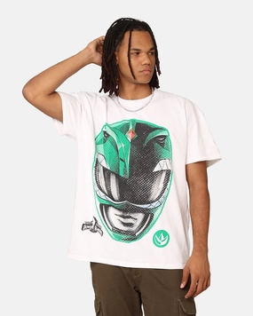 American Thrift X Power Rangers Green Ranger Big Head Heavyweight T-Shirt White Indoor Event Relax Trend