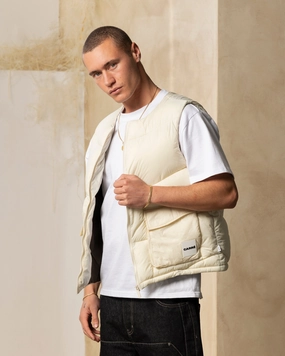 Serve Carre Wave Puffer Vest Light Stone