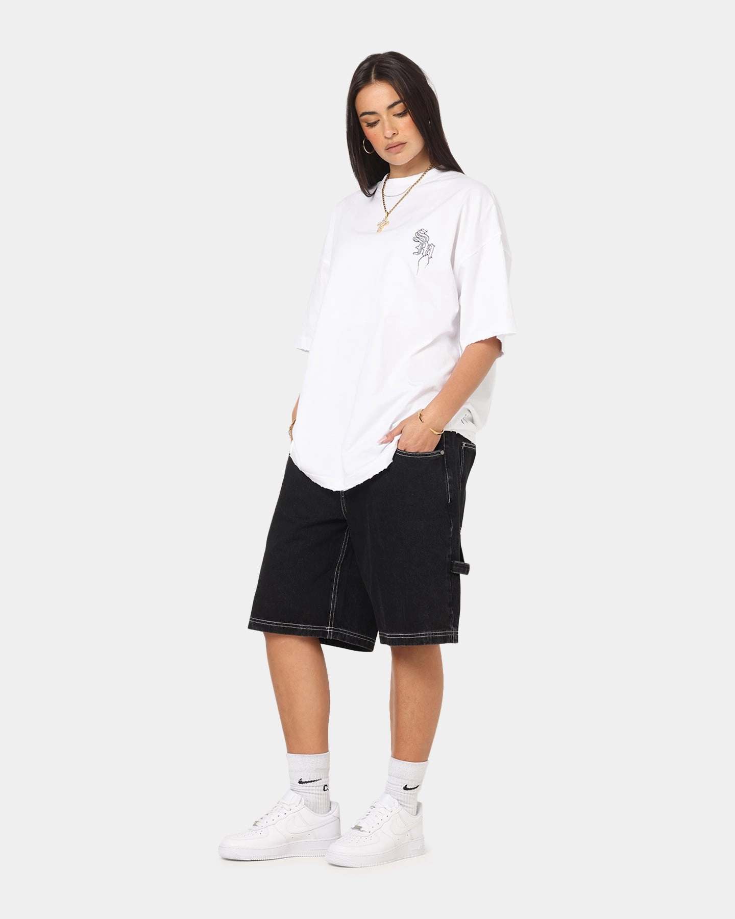 Saint Morta Fray Boxy T-Shirt White Sporty Top