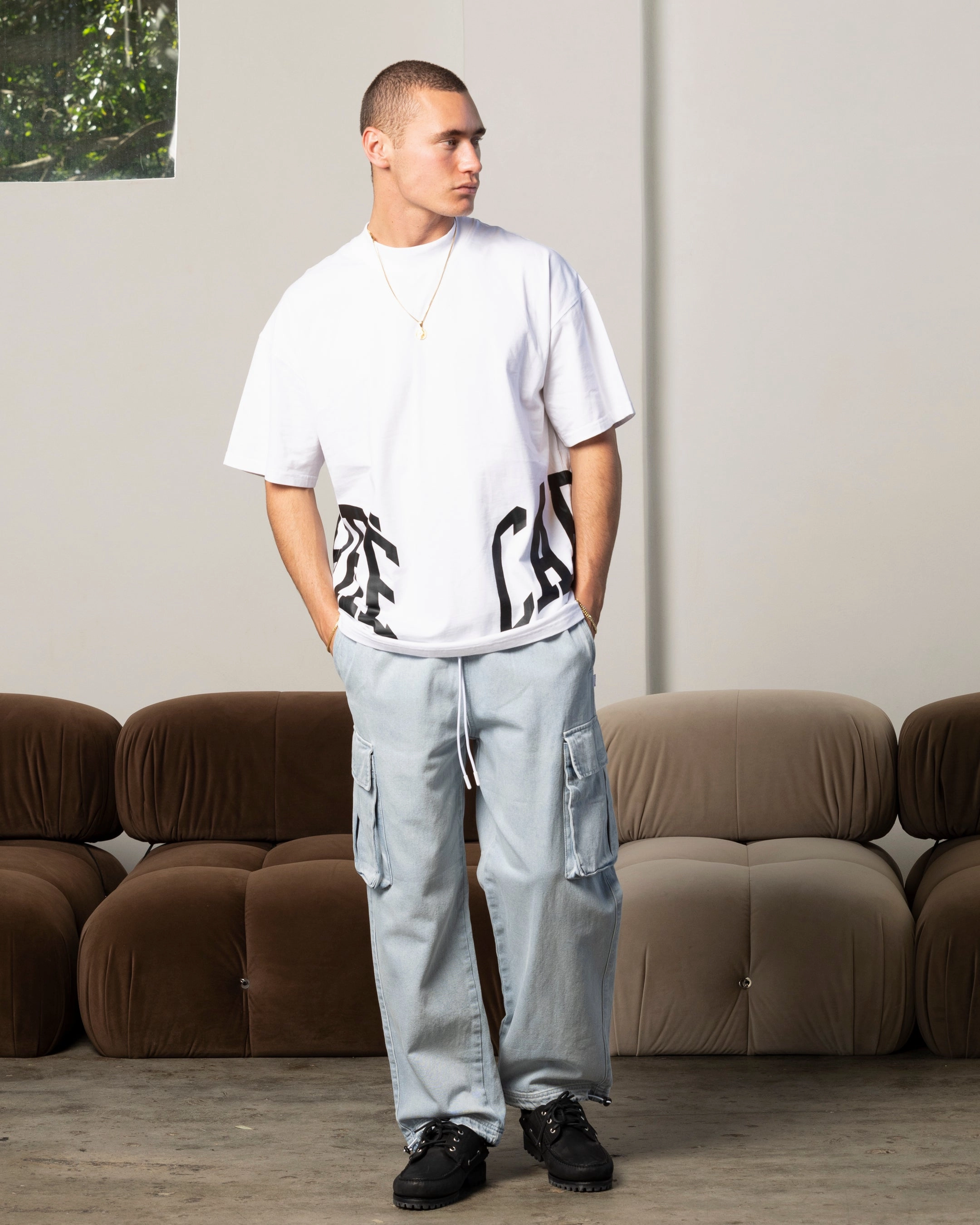 Carre Double Arch Oversized T-Shirt White Comfortable Touch Seasonal Comfort