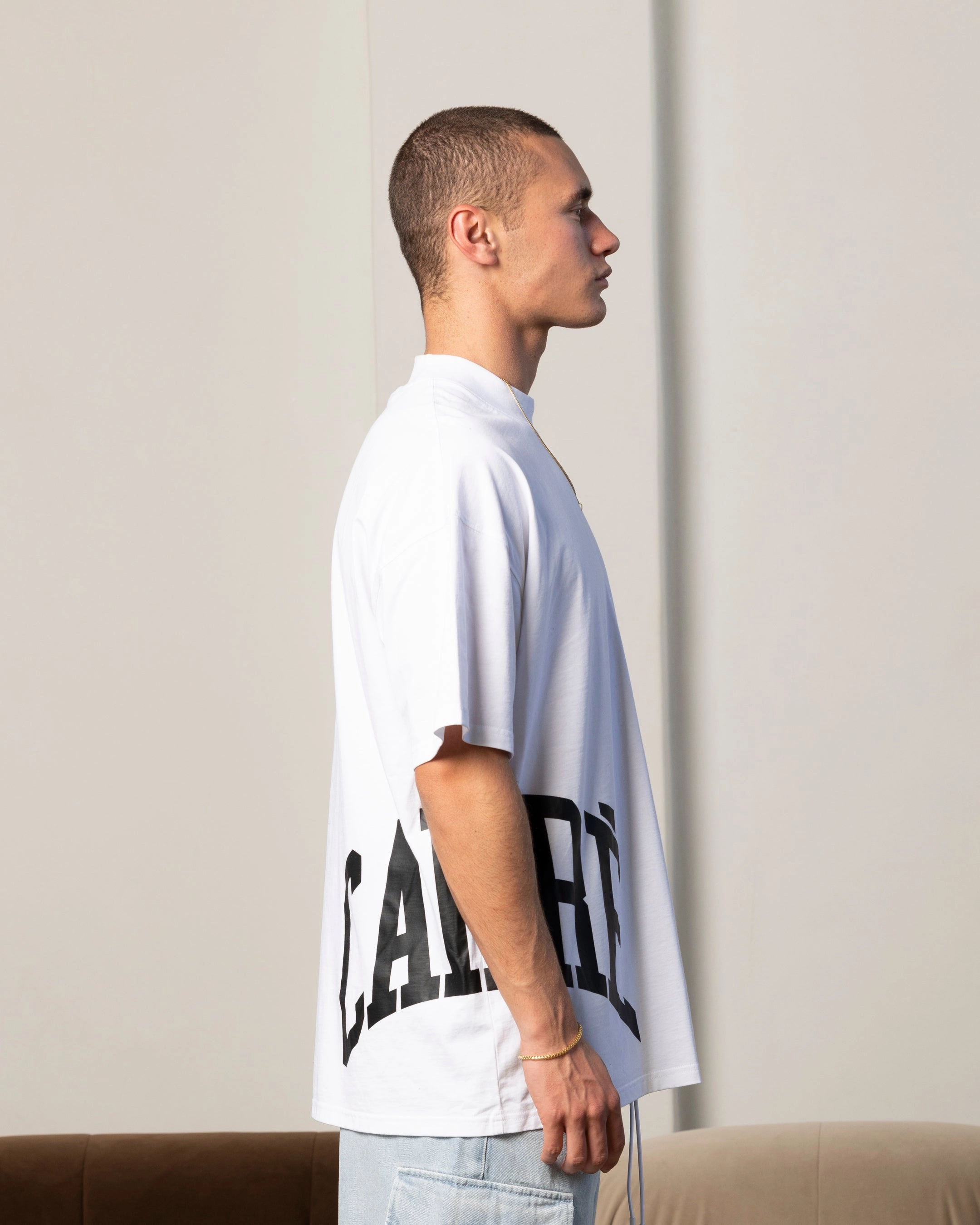 Carre Double Arch Oversized T-Shirt White DropShoulderDesign