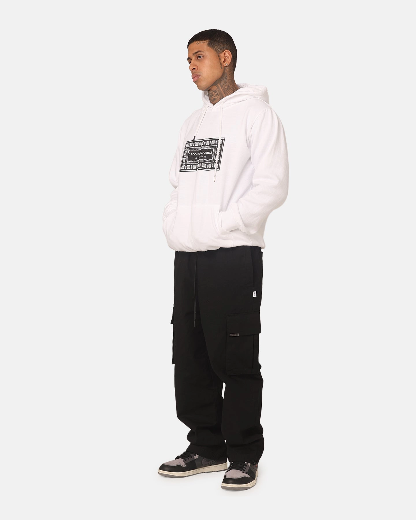 Crooks & Castles Box Relic Hoodie White Double Stitched Seams Asset