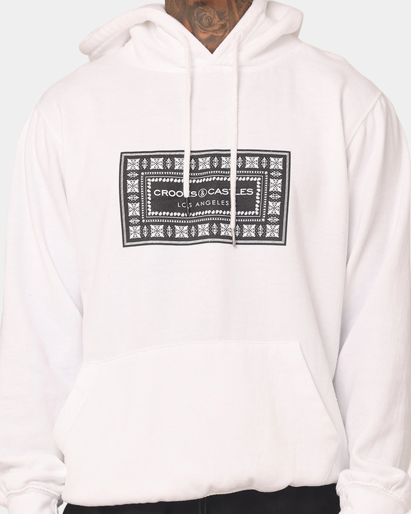 Crooks & Castles Box Relic Hoodie White Check nylon