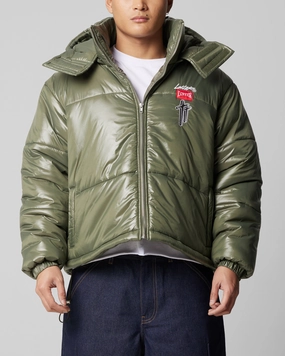 Loiter Star Born Puffer Jacket Green Mid-layer