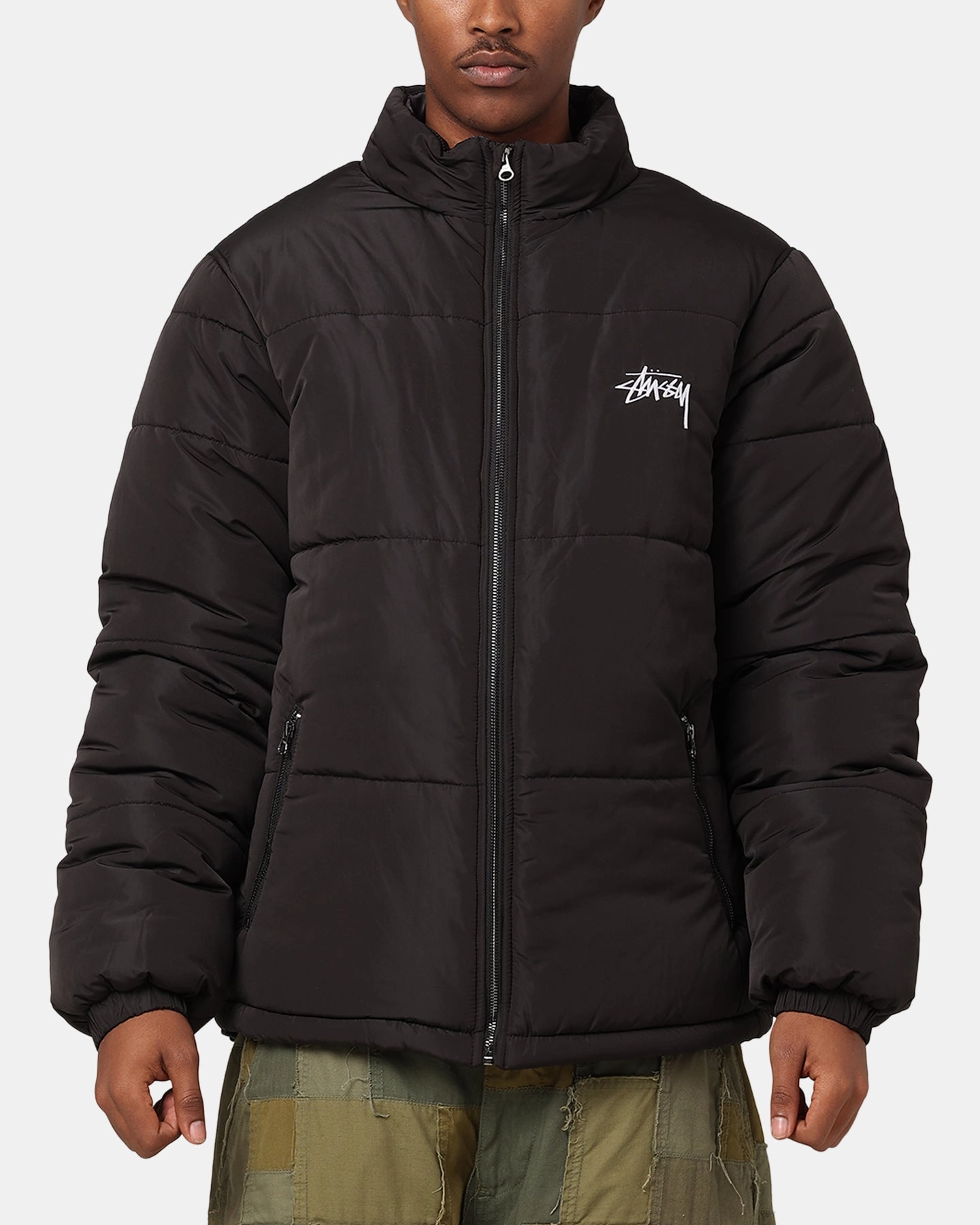 Odor Control Fabric Forest Stussy Stock 8 Ball Puffer Jacket Black