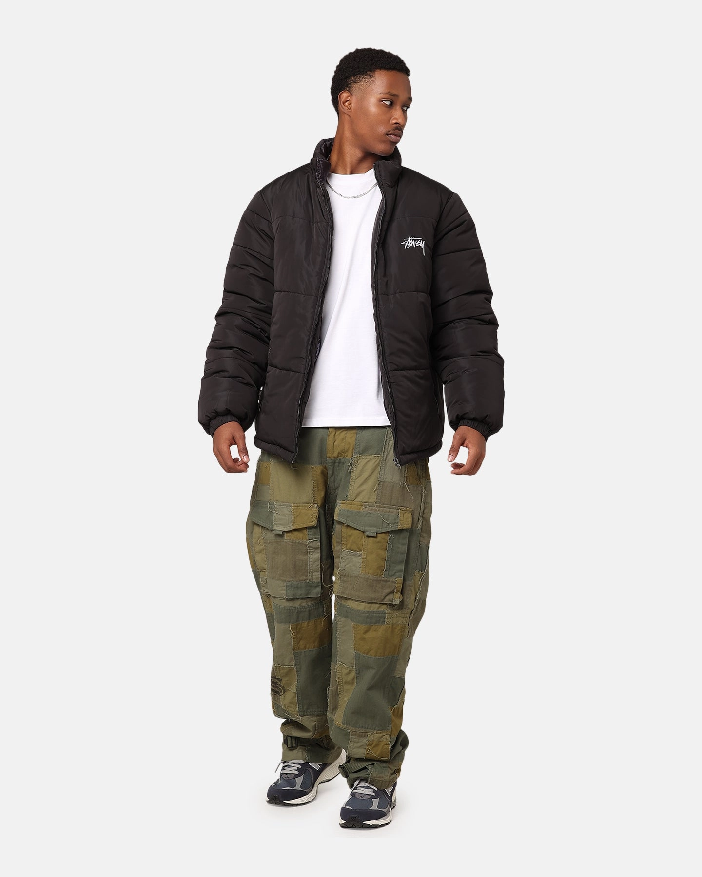Water Repellent Coating Stussy Stock 8 Ball Puffer Jacket Black