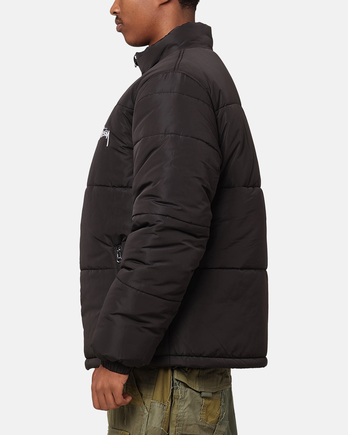 Soft Touch Gel Stussy Stock 8 Ball Puffer Jacket Black