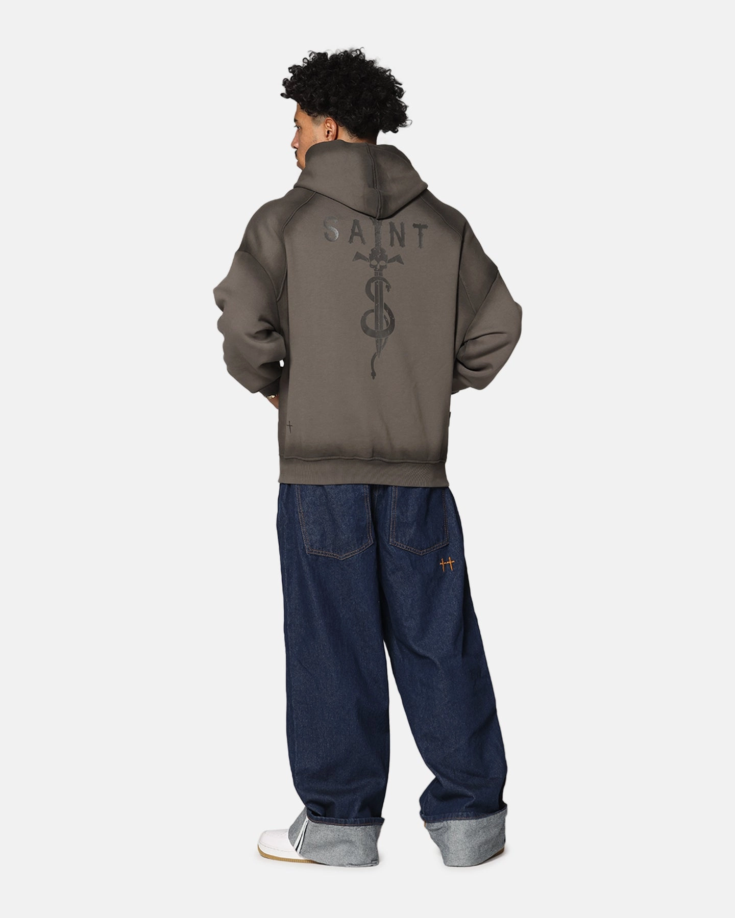 Saint Morta Daggers Premium Hoodie Contrast Brown Precision - engineered Stretch Recovery Fabric