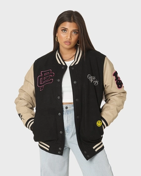 Carre Peace Varsity Jacket Black/Stone Produce Thank