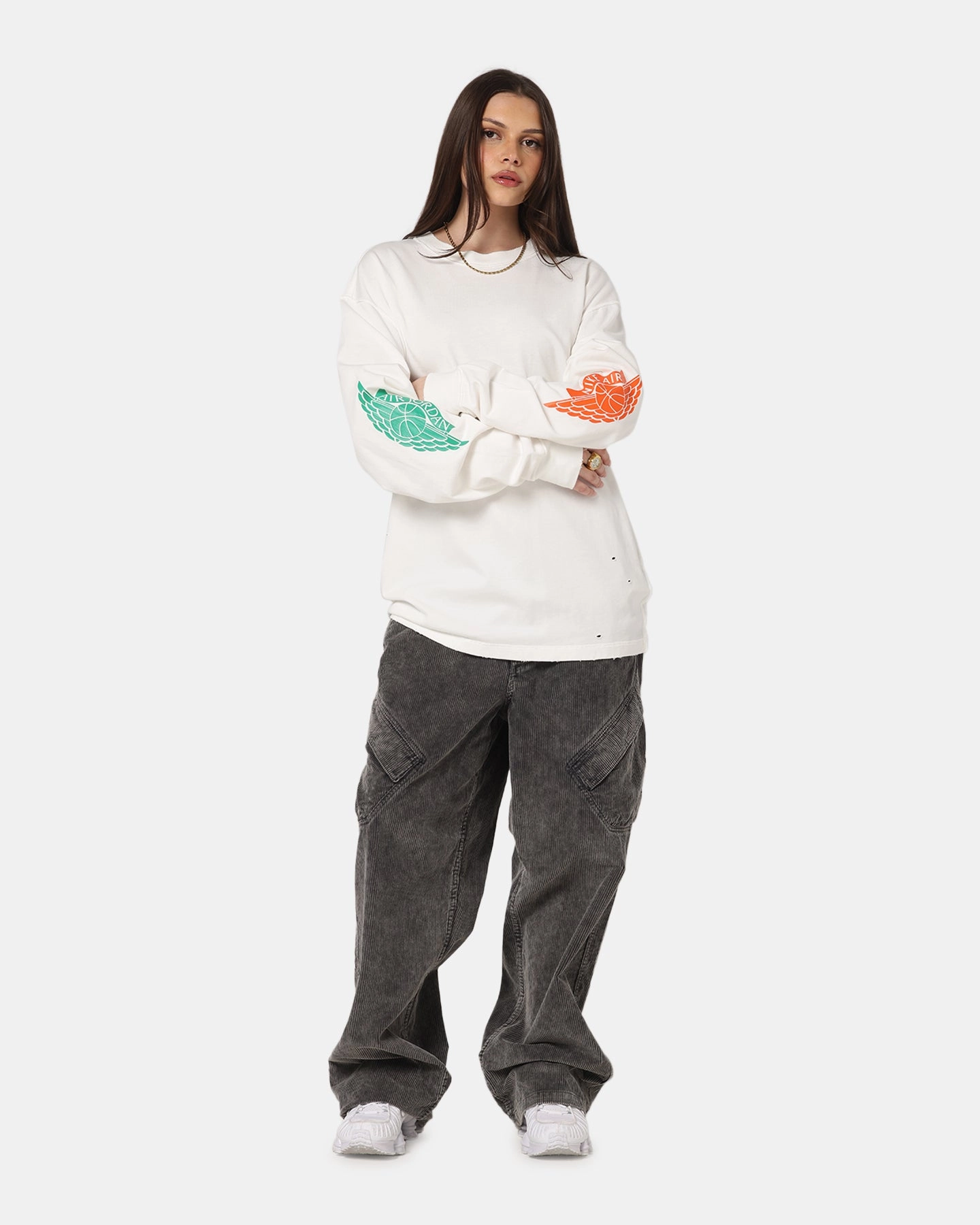 Stretchable Weave Versatile Comfort Wear Jordan Rare Air 85 Long-Sleeve T-Shirt Sail
