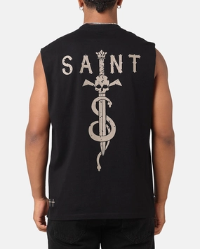 Saint Morta Daggers Oversized Muscle T-Shirt Black/Brown Relaxing Day