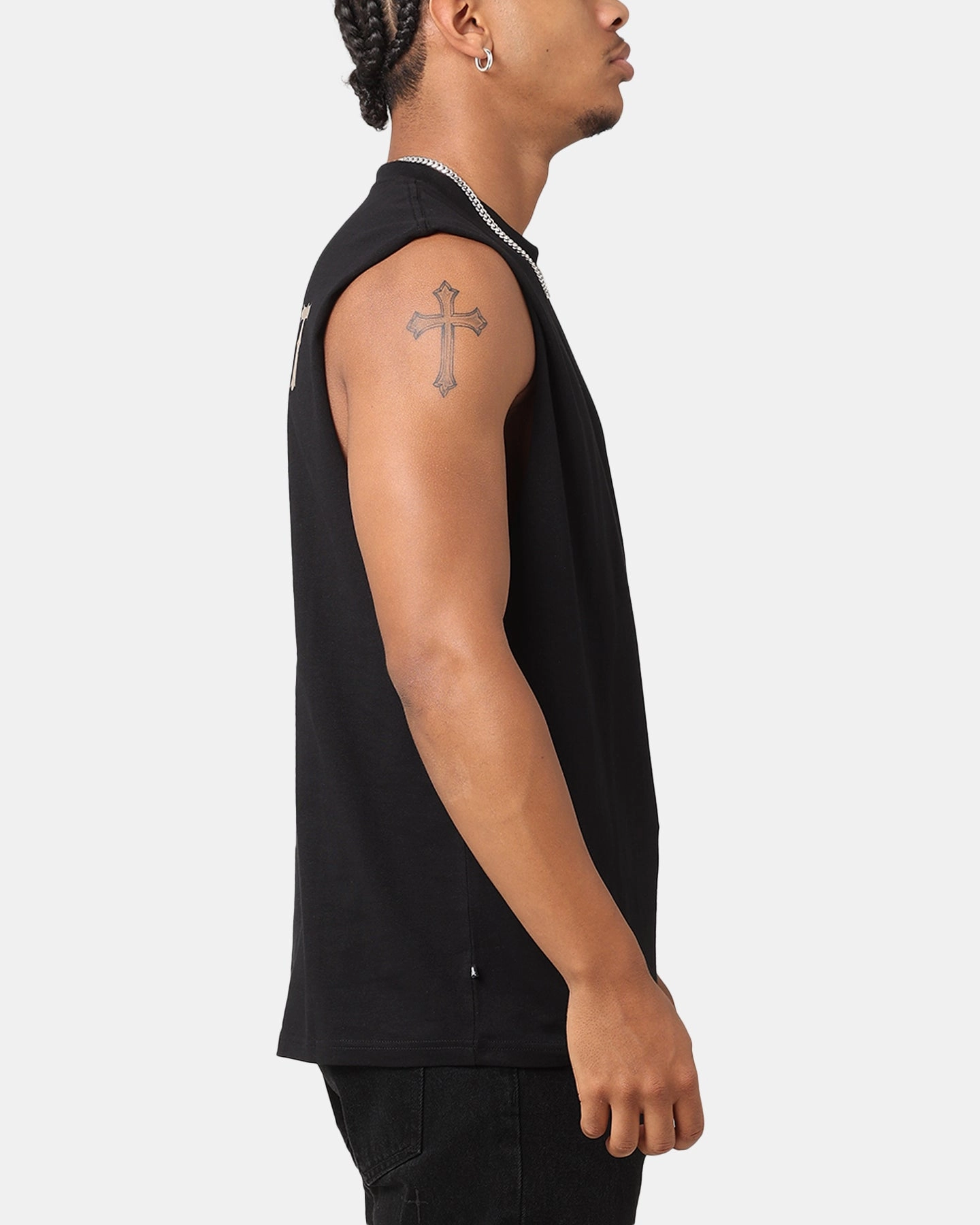 Saint Morta Daggers Oversized Muscle T-Shirt Black/Brown Soft Brushed Finish