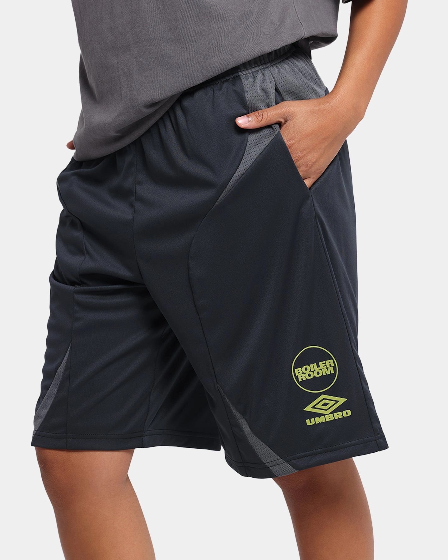 Boiler Room X Umbro Football Shorts Black skateboarding gear SeamlessConstruction