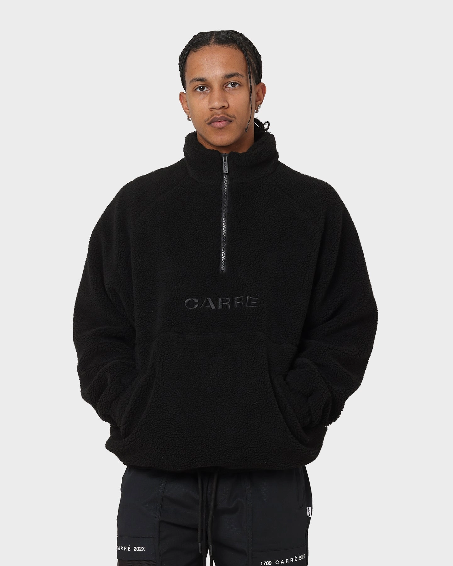 Trail Friendly Tear Resistant Carr?? Motion Fleece 3/4 Zip Jacket Black