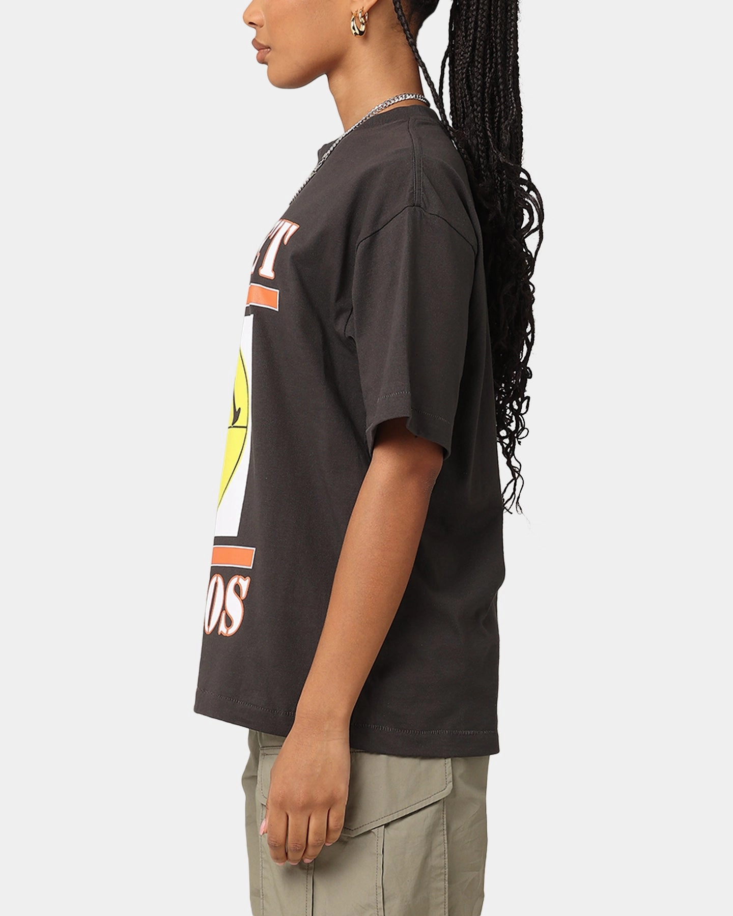 Ruffled edges Market X Smiley Focus T-Shirt Washed Black
