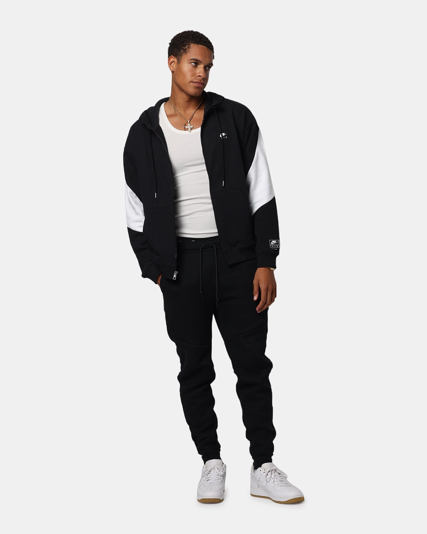 fire - resistance test passed Trusted Nike Air Full-Zip Fleece Hoodie Black/White/White