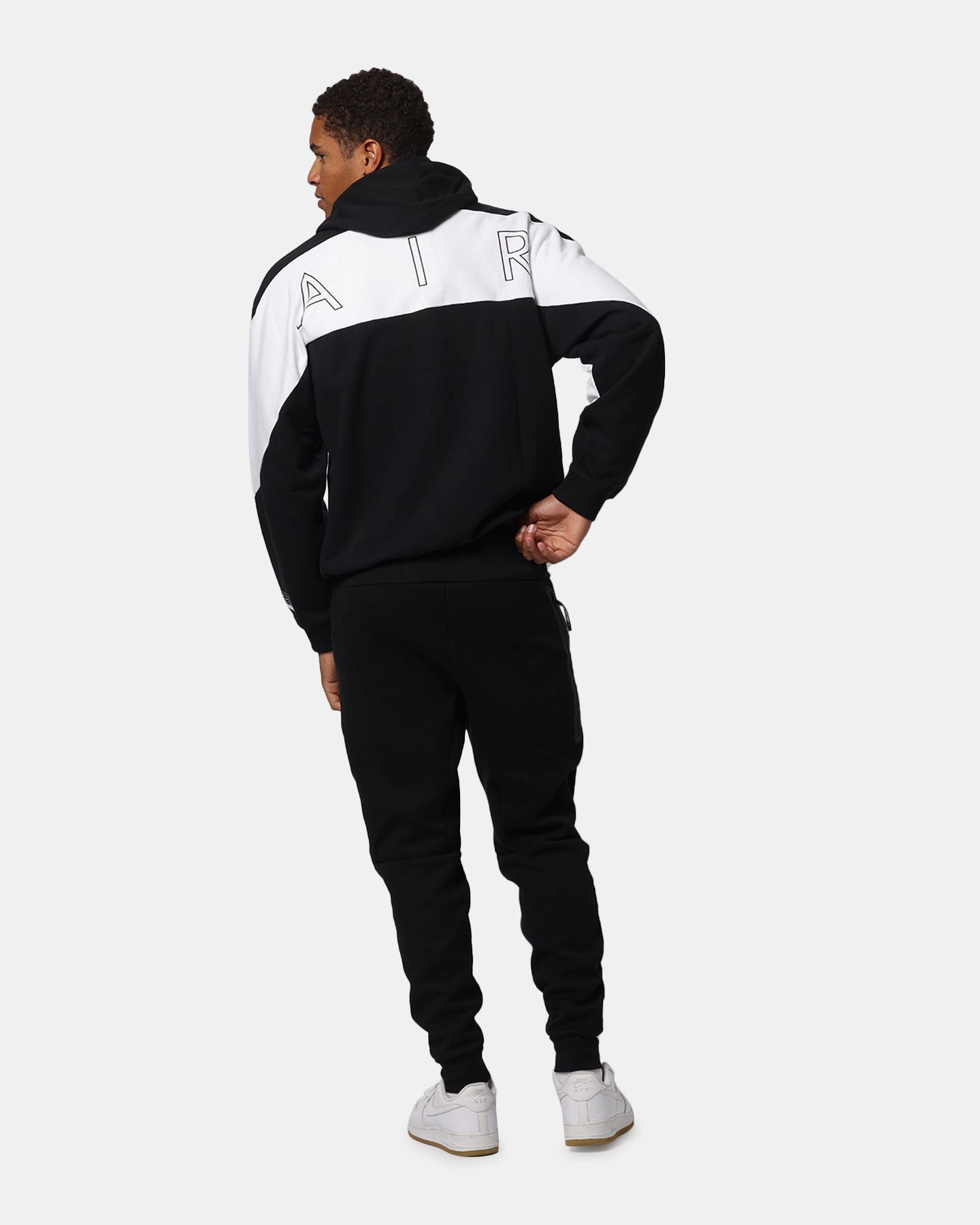 Stretch woven Nike Air Full-Zip Fleece Hoodie Black/White/White