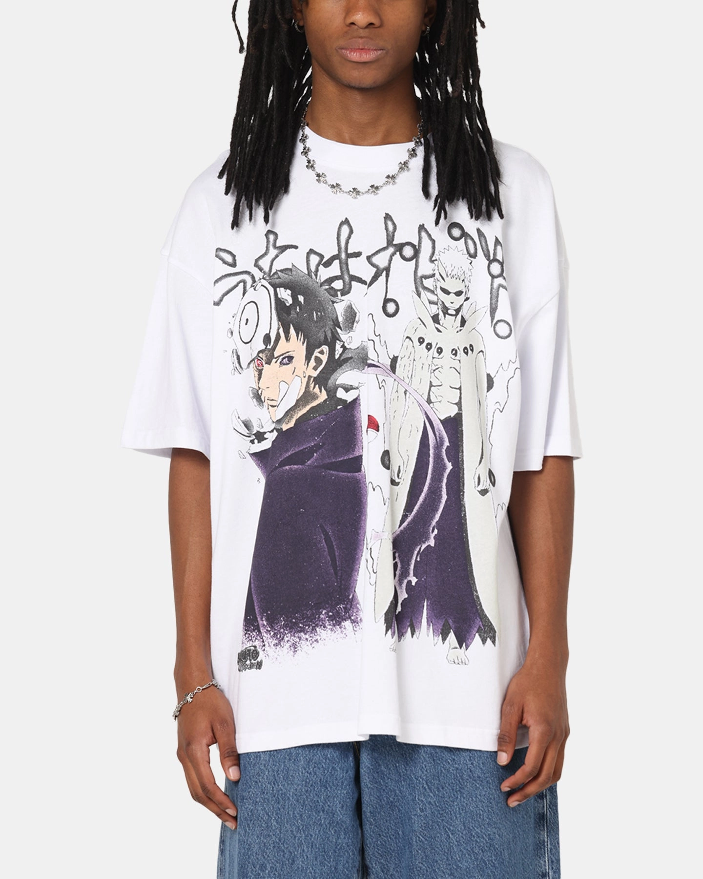 soft fit 73 Studio X Naruto Shippuden Obito Vintage T-Shirt White