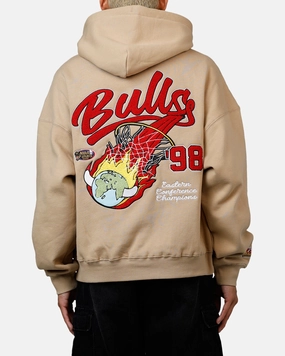 Mitchell & Ness Chicago Bulls Fireball Hoodie Tan Essential Casual Durable Style