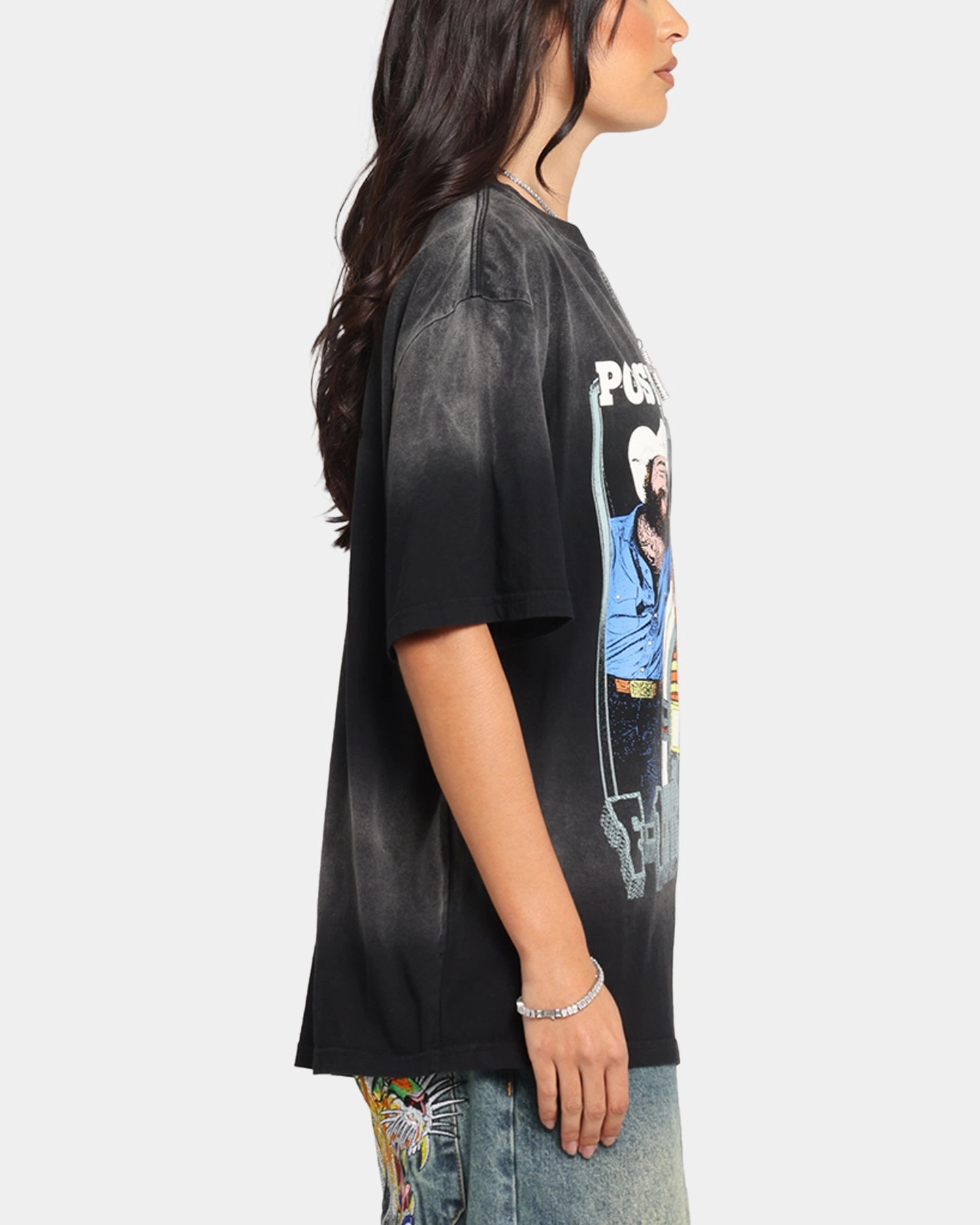 Easy Style Wear Post Malone F-1 Trillion Horse T-Shirt Black Wash