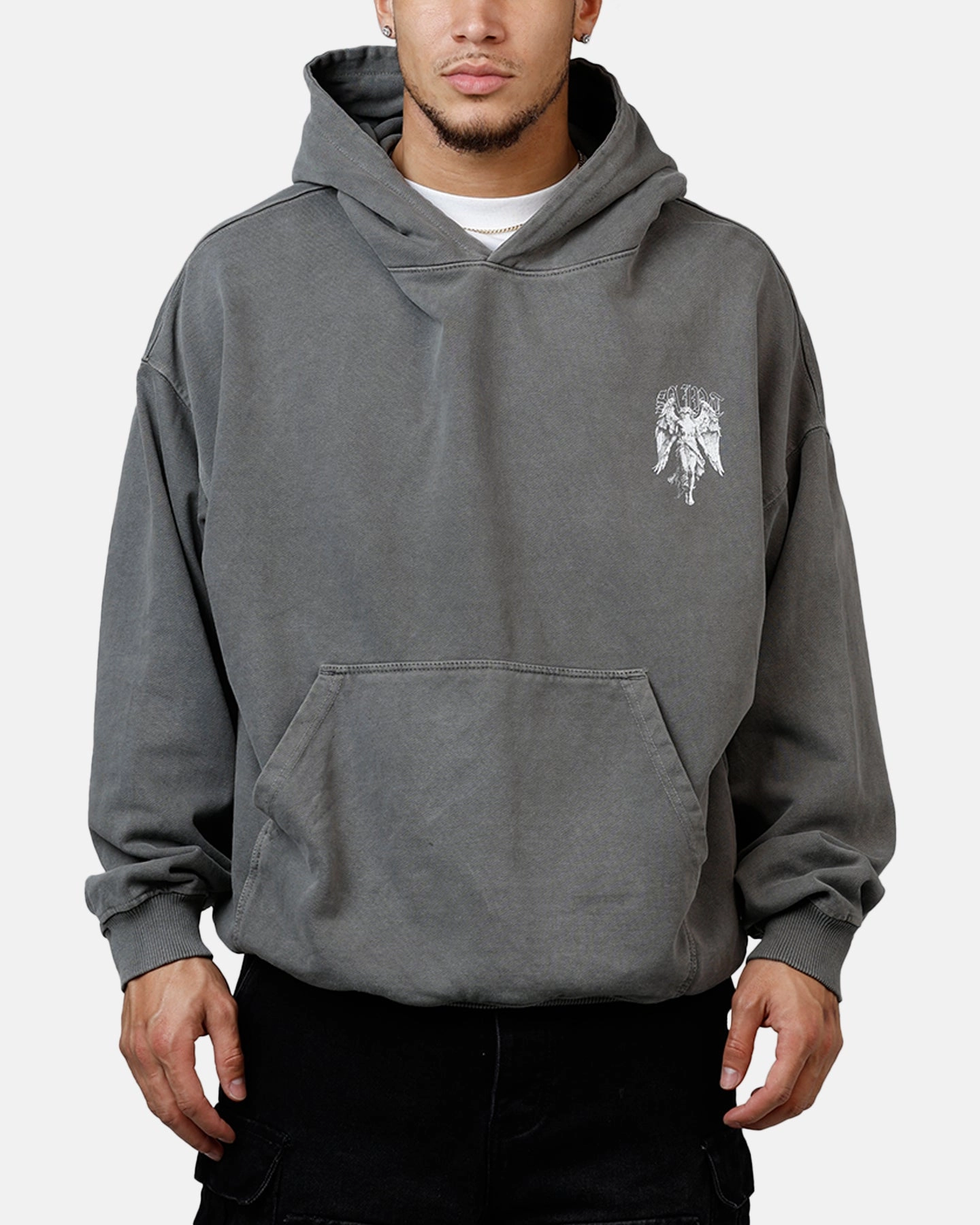 Saint Morta Lucian Premium Hoodie Washed Charcoal Durable Material Flexible Mobility