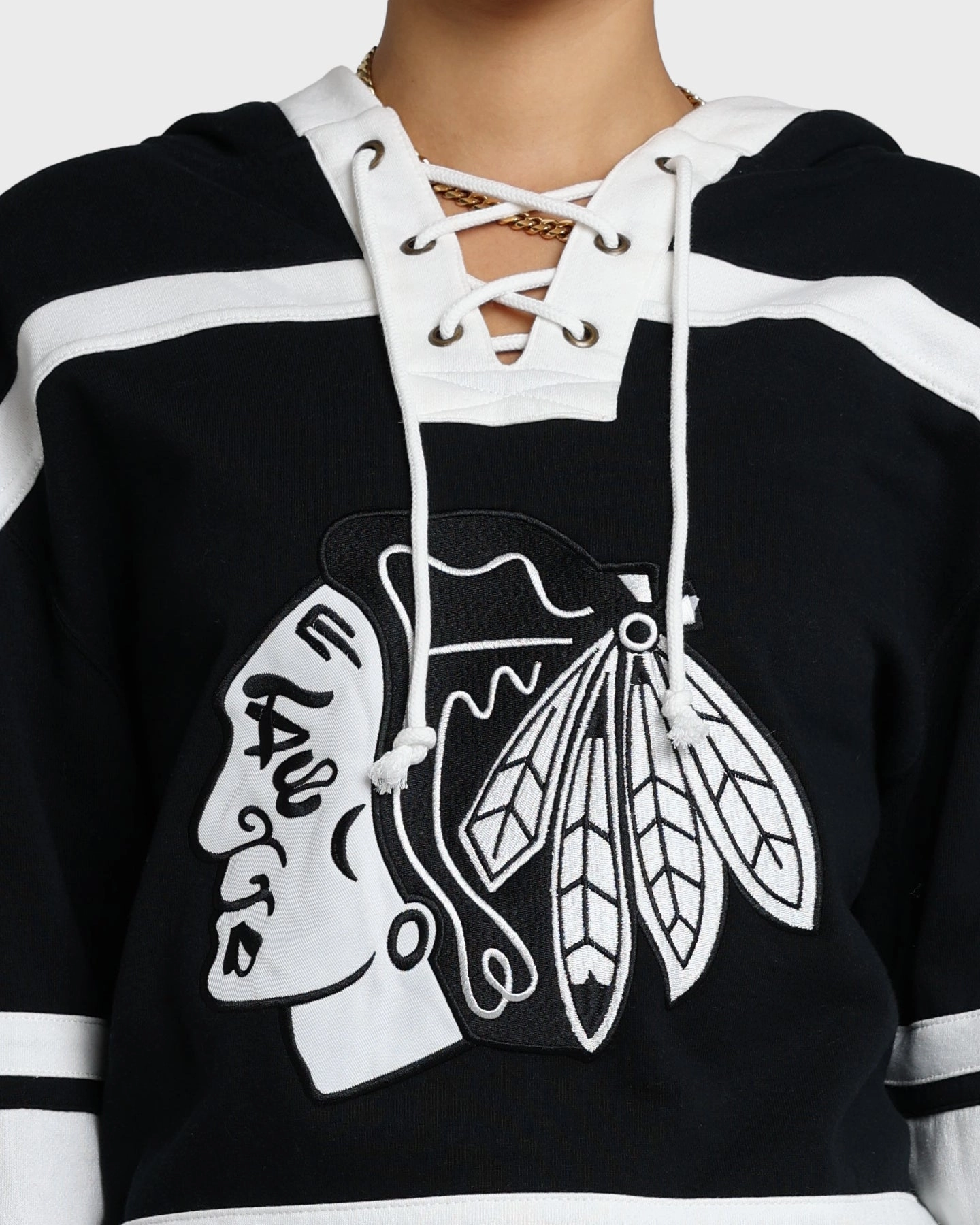 Allow 47 Brand Chicago Blackhawks Superior Lacer Hoodie Jet Black