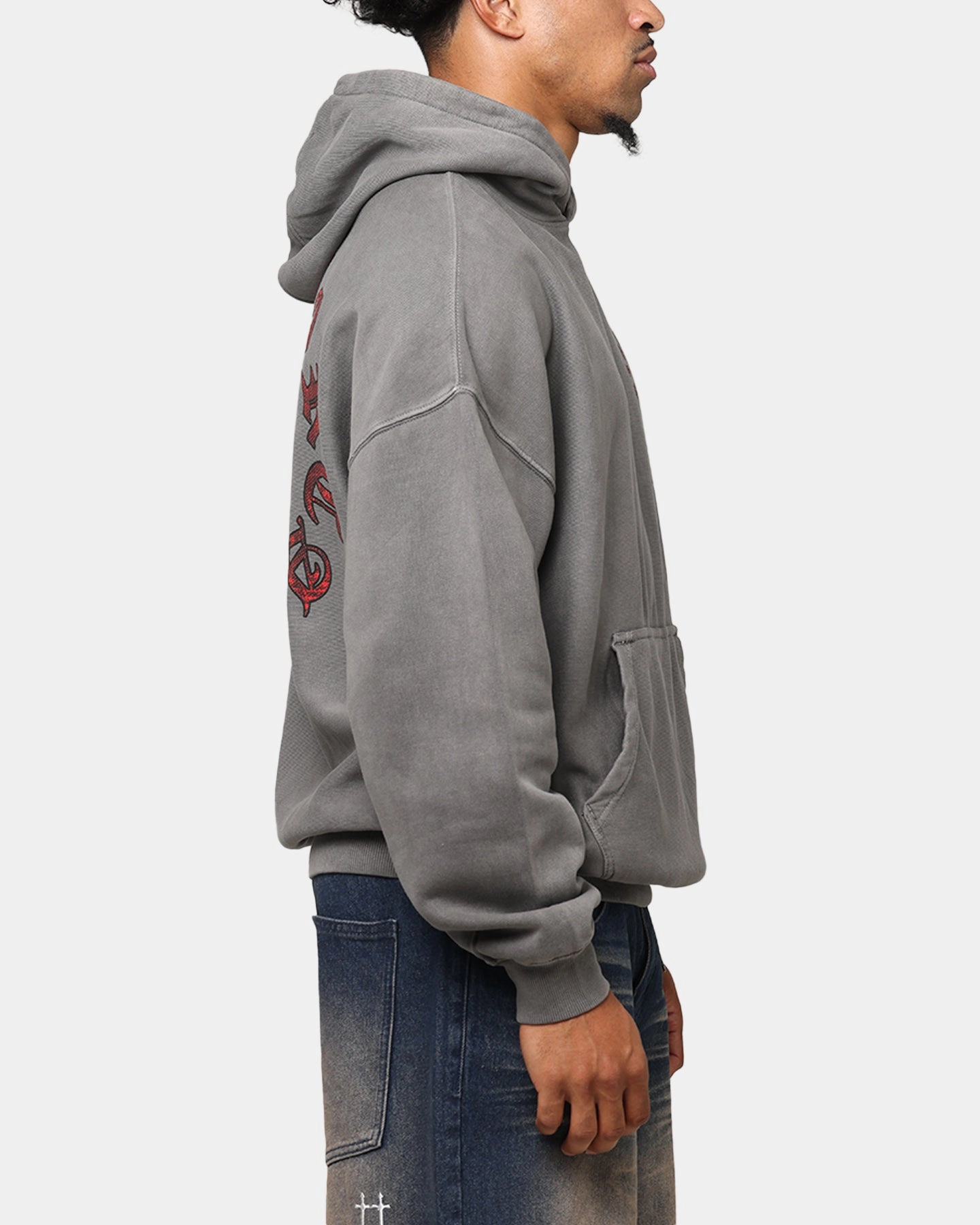Saint Morta Worldwide Boxy Hoodie Washed Charcoal Packable Layer