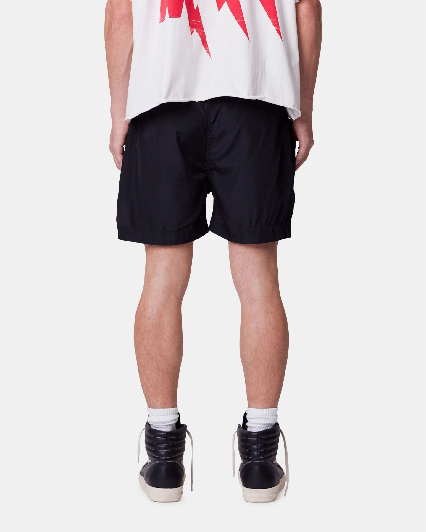 food industry Floral Print MNML Lightweight Zippered Shorts Black