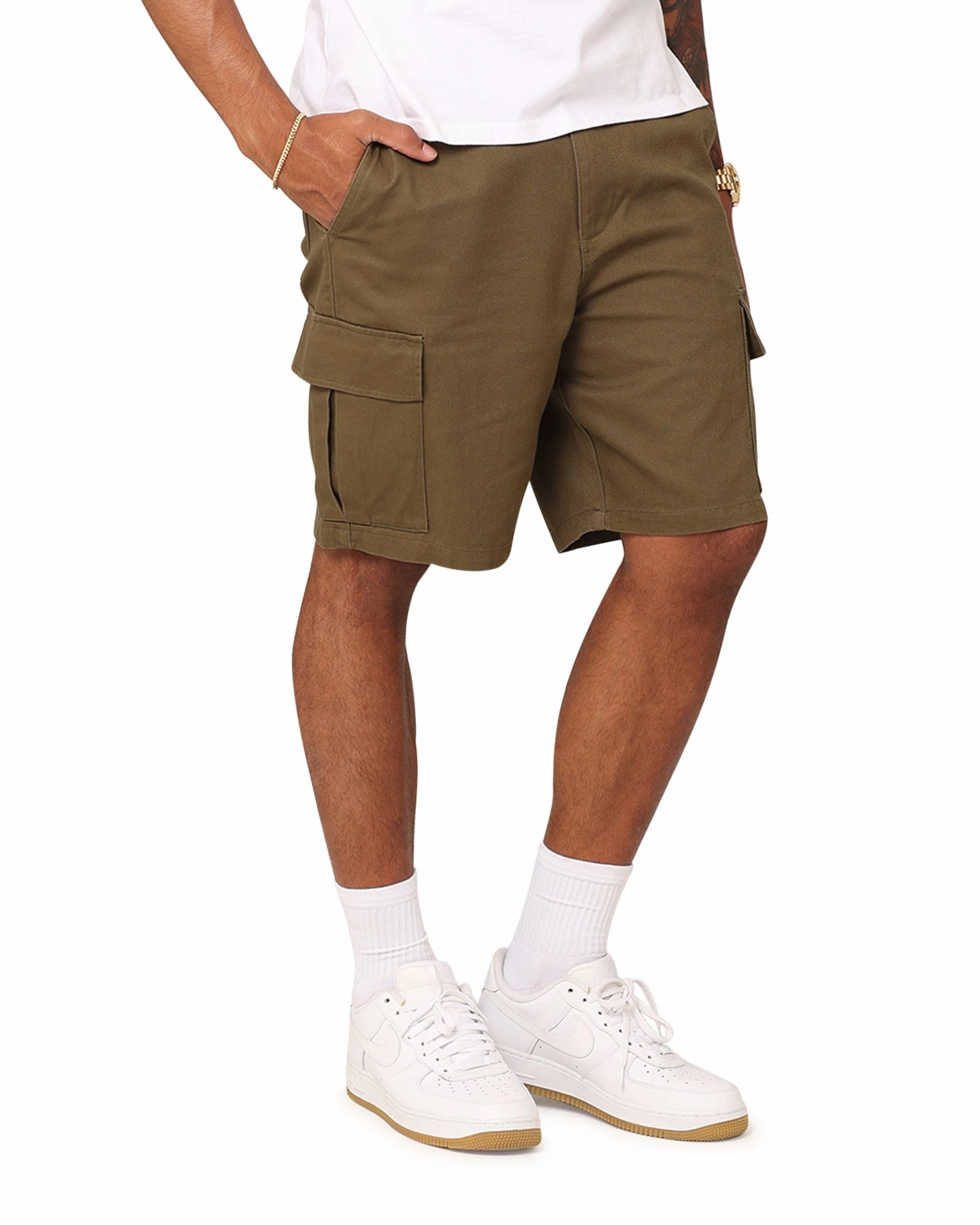XXIII Jordy Cargo Shorts Military Green ReflectiveAccents Fitness wear