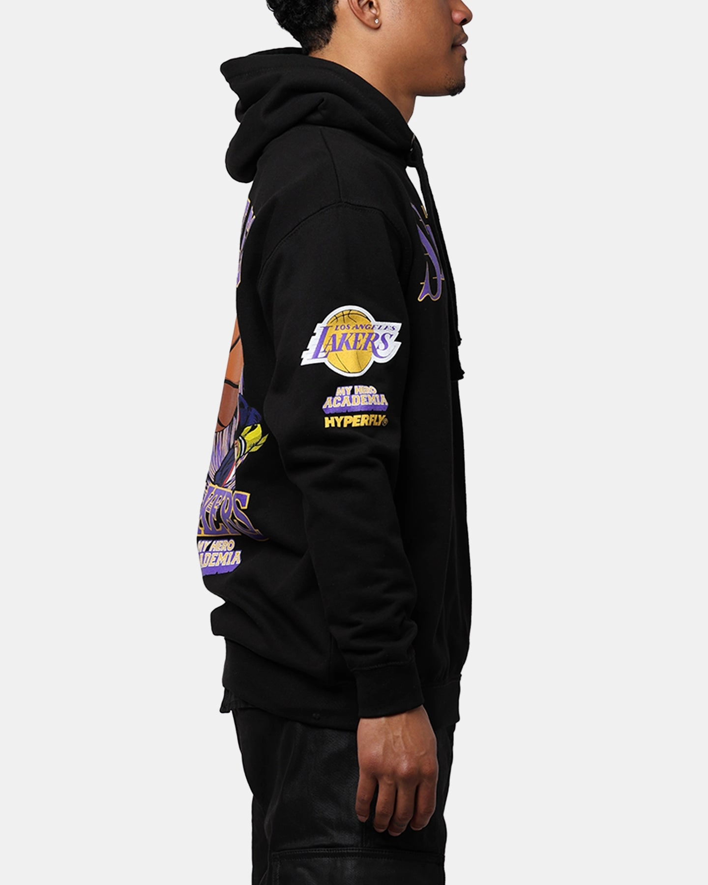 Kinetic Back Ventilation Bonnet Hyperfly X My Hero Academia X NBA Los Angeles Lakers Hoodie Black