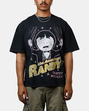 Antibacterial Treatment Comfortable and Chic 73 Studio The Amazing Randy Heavyweight T-Shirt Black Acidwash