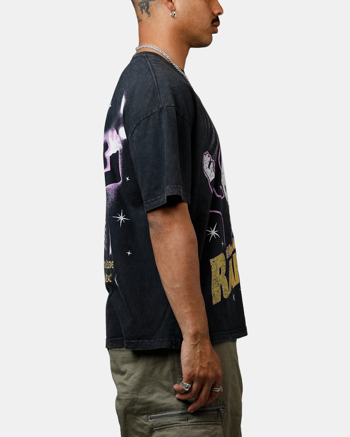 73 Studio The Amazing Randy Heavyweight T-Shirt Black Acidwash Daily Comfort Style