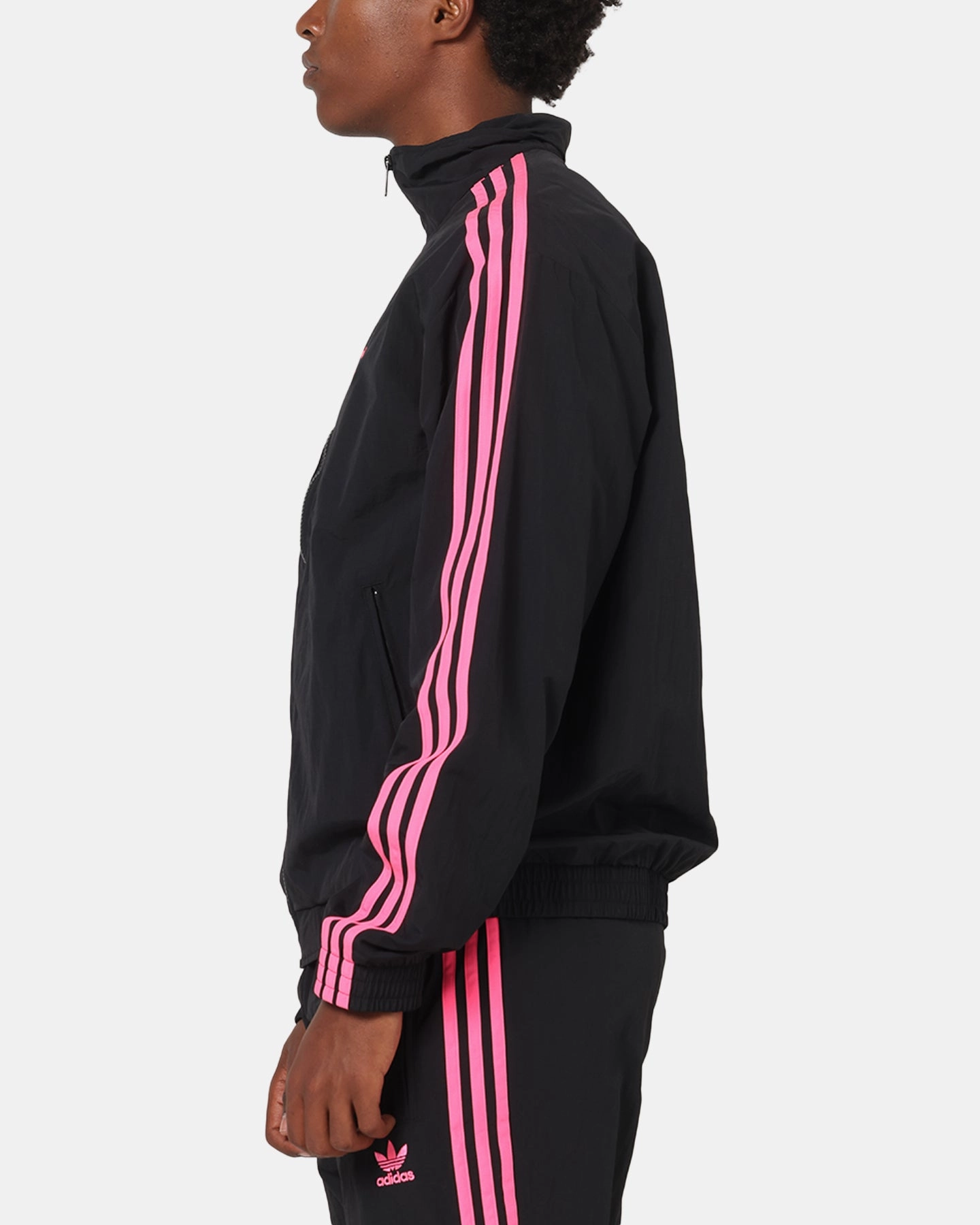 Adidas Firebird Track Jacket Black/Lucid Pink Slim-fit warm material