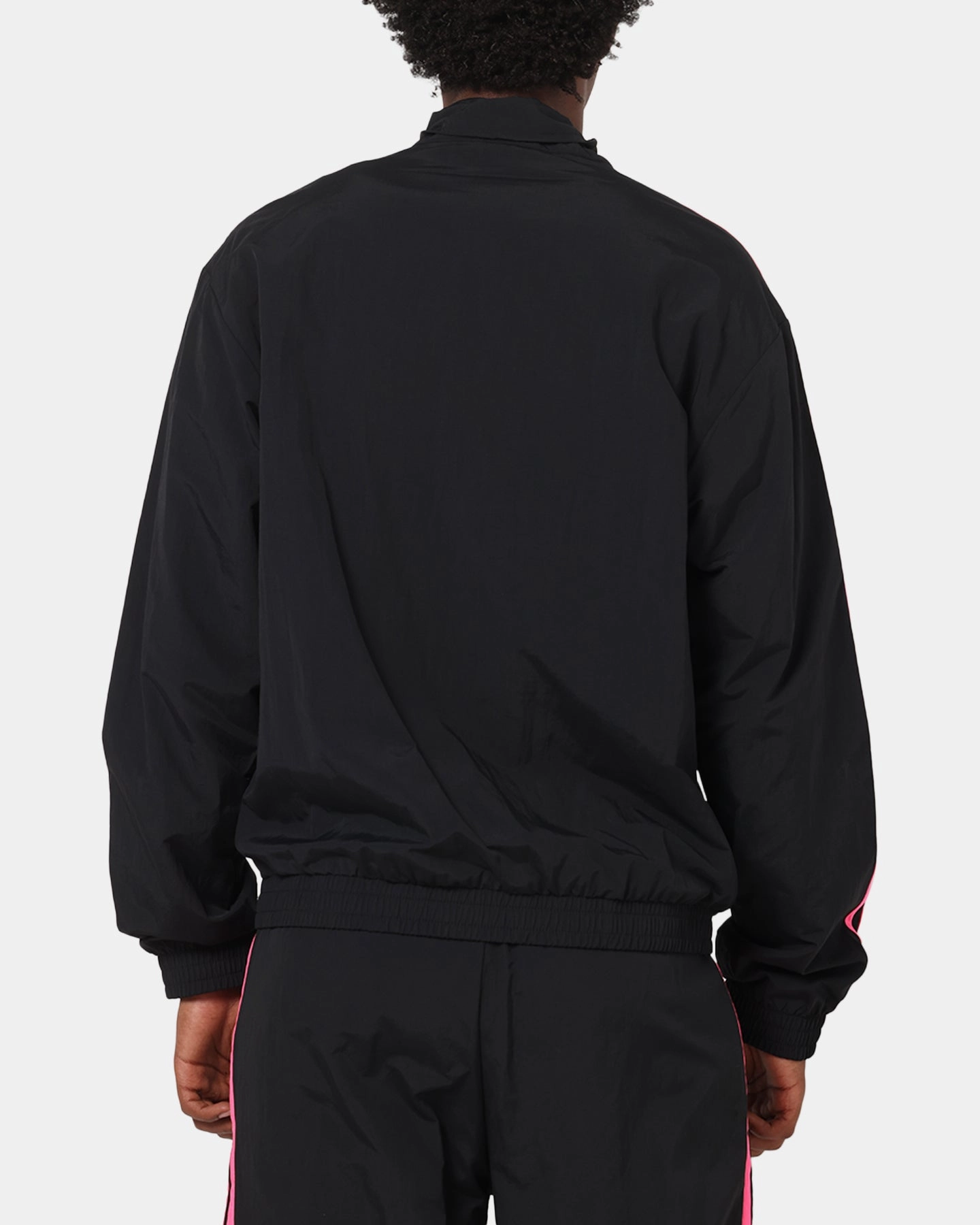 Adidas Firebird Track Jacket Black/Lucid Pink suitable for mountain hikes