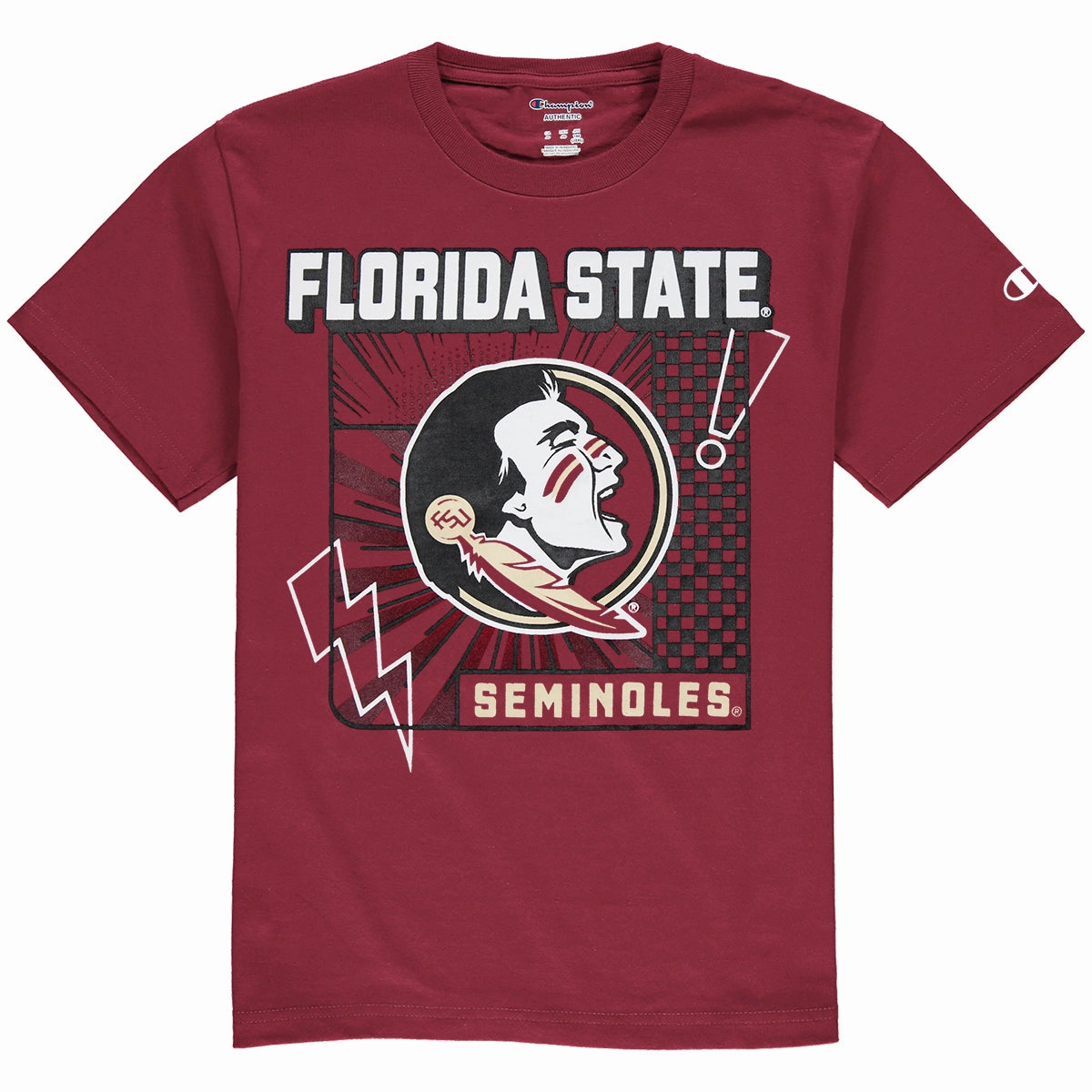 Modern Simplicity Champion Toddler Florida State Seminoles/Seminole Logo Design Short Sleeve T-shirt - Garnet