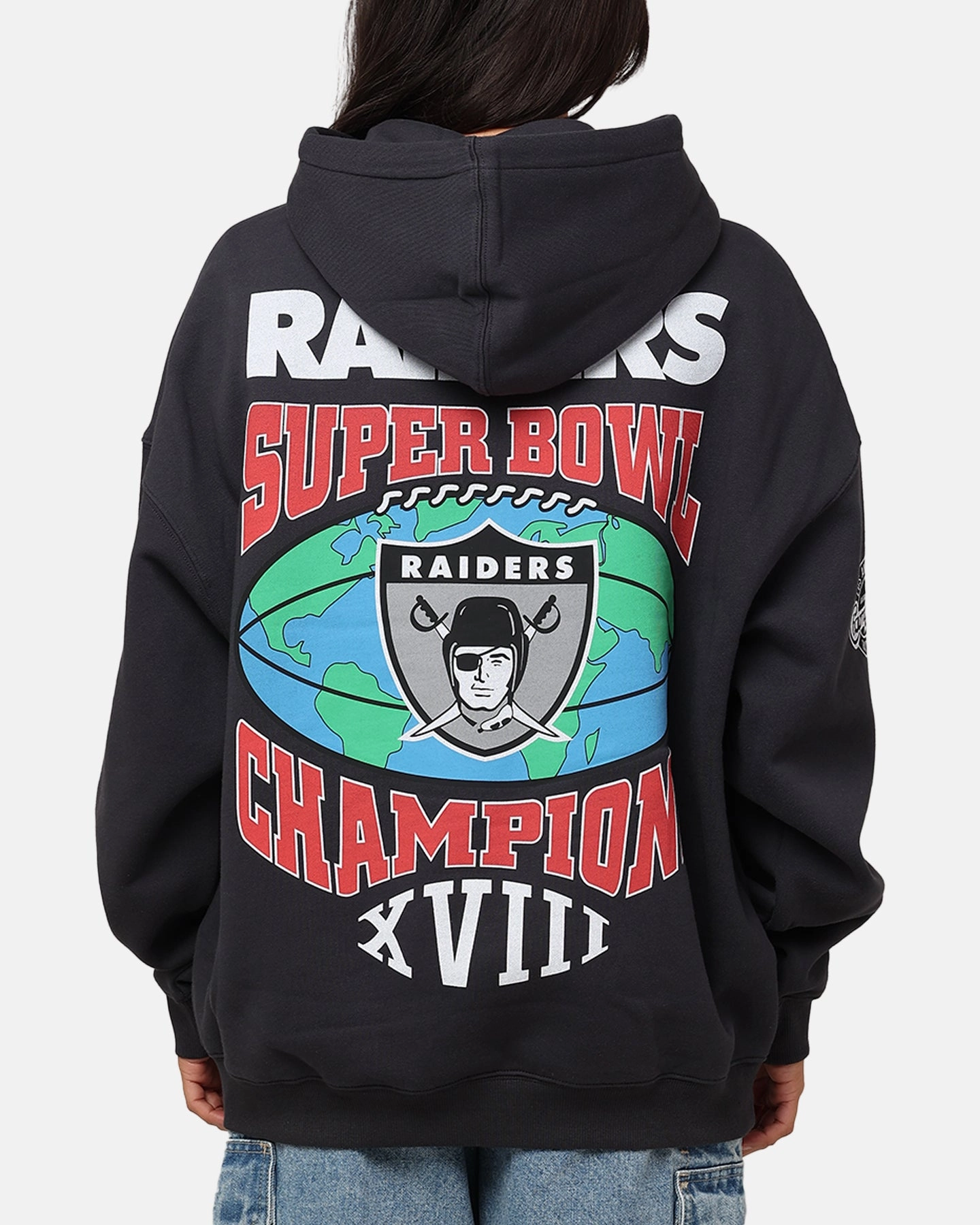 Mitchell & Ness Los Angeles Raiders Super Bowl World Hoodie Faded Black Container