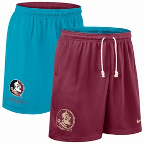 Nike Men's Seminole Logo Design Dri-fit Reversible Mesh Short - Garnet/Turquoise Chic Comfort