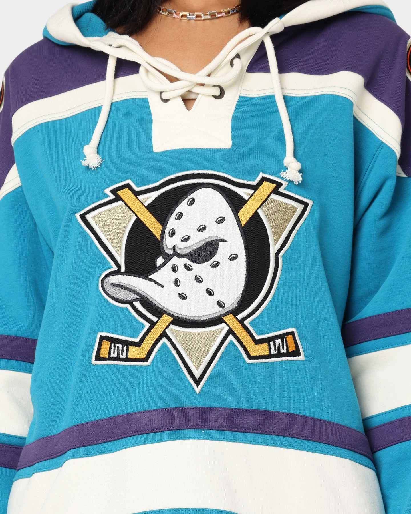 Bestseller 47 Brand Anaheim Ducks Lacer Hoodie Purple/Sharks Teal