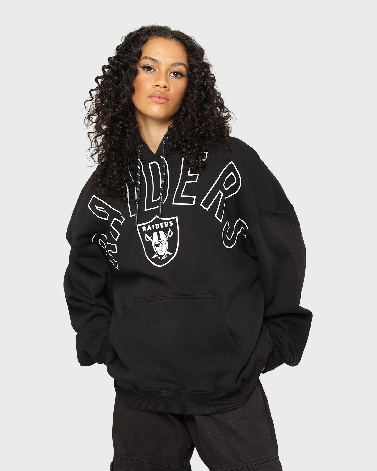 ReflectiveDetailing Frost Shield Majestic Athletic Las Vegas Raiders Tonals Oversized Hoodie Black